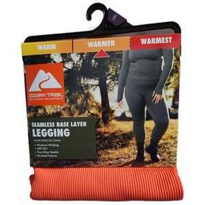 Ozark Trail Women XXL Seamless Base Layer Legging Coral Zest Thermal Warm Pants